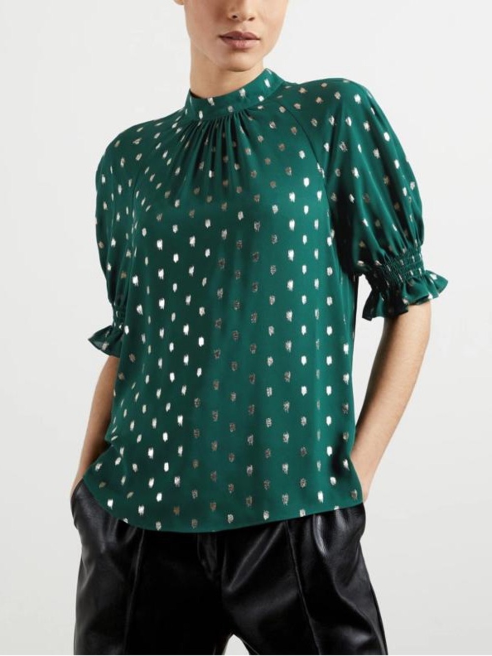 Ted Baker London Top Puff Sleeve Foil Dot Size 3